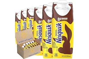 Shelf Stable Milk READY-TO-DRINK Delicious Goodness Of Nestle Nesquik Chocolate Lowfat Milk 8 fl. oz Boxes in Pack of 6 | Every Order is Elegantly Packaged in a Signature BETRULIGHT Branded Box!