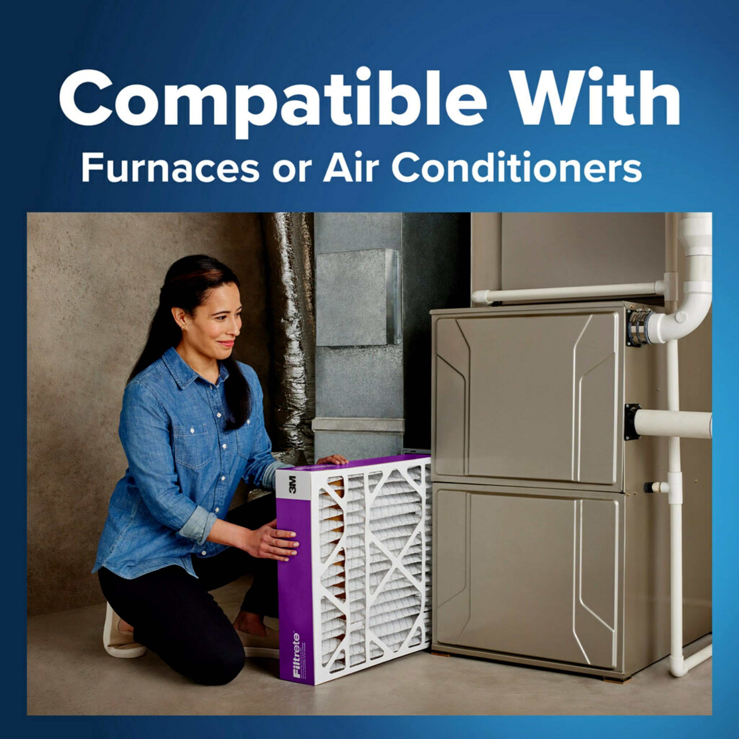 Filtrete 16x25x4 AC Furnace Air Filter, MPR 1550, MERV 12, Fits Lennox & Honeywell, Allergen, Electrostatic Air Cleaning Filter, 2-Pack (actual size 15.88 x 24.56 x 4.31)