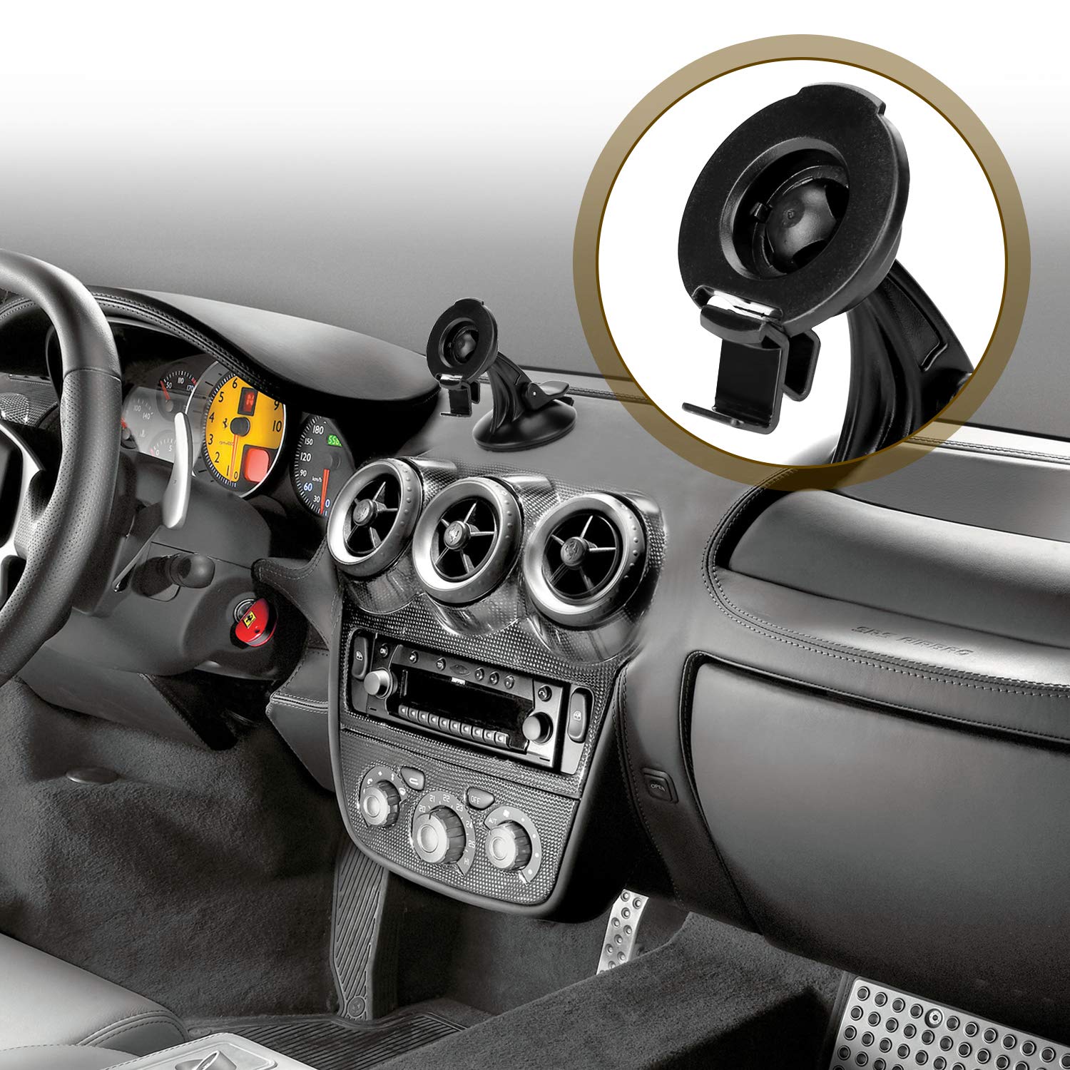 Garmin Accessories GPS Bracket Cradle Mount Compatible with Garmin Nuvi 42LM 44 52LM 54 55LMT 56 58 2407 2408 2447 2448 2467 2497 2507 2508 2547 2548 2557 2567 2577 Nuvi GPS (2 Pack)