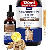 Wellix 4oz Cat & Dog Constipation Relief - Liquid Stool Softener with Dandelion Root, Prebiotics and Probiotics for Cats & Dogs - Natural Laxative for Gas and Tummy Relief - Chicken Flavor