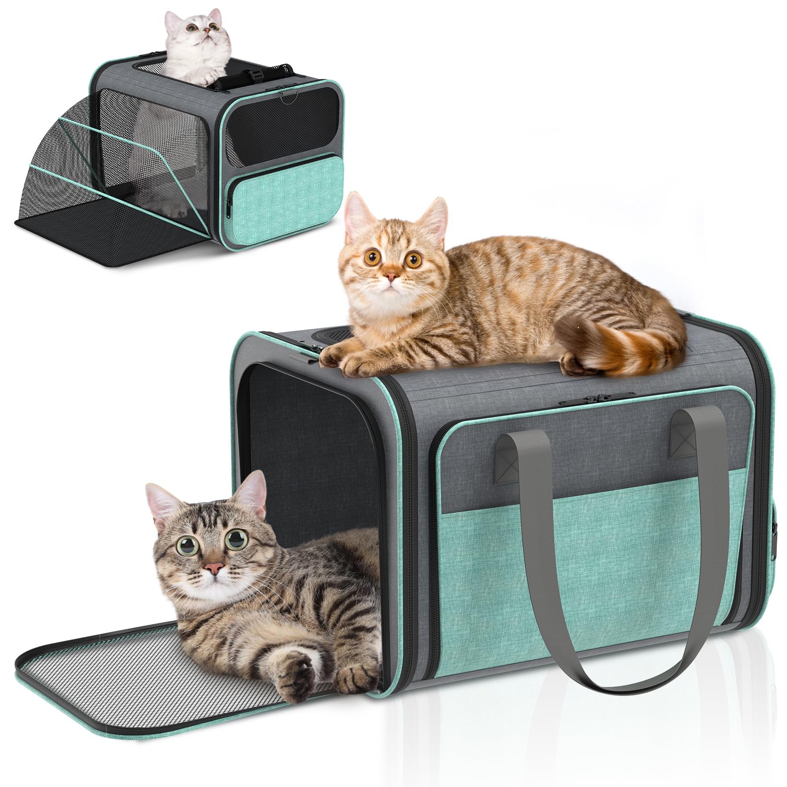 Photo 1 of Betopet Dog Carrier for Airline Approved: Soft-Sided Cat Carrier Expandable for Small Dogs up to 15LBS - 16.5x13x11.8 Inches Pet Travel Bag for TSA Approved - Breathable for Airplane Camping Outdoor
