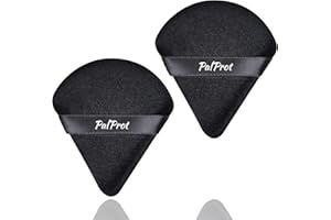 PALPROT 2PCS Triangle Makeup Powder Puff for Face Powder Soft Triangle Velour Powder Puff Reusable Triangle Powder Pad Pressed Applicator for Under Eyes and Face Corners Loose Setting Powder