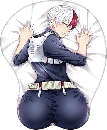 3D Anime Cartoon Silica Gel Wrist Support Mouse Pad Wrist Cushion Pad Nonslip Mouse Pad Pain Relief, Shoto Todoroki