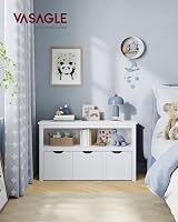 VASAGLE Toy Storage Unit for Kids 3 Drawers White 60 cm H LHS380W01 view 2