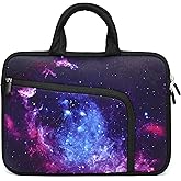 14 15 15.4 15.6 inch Laptop Handle Bag Computer Protect Case Pouch Holder Notebook Sleeve Neoprene Cover Soft Carrying Case with Extra Pockets For Dell Lenovo HP Chromebook (Purple Galaxy 1)