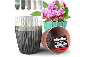 Mueller Austria Plant and Flower Pot 6/1 Set, Heavy Duty 6 Inch European Made Stylish Indoor/Outdoor Decorative Planter, for All House Plants, Flowers, Herbs, Multicolor