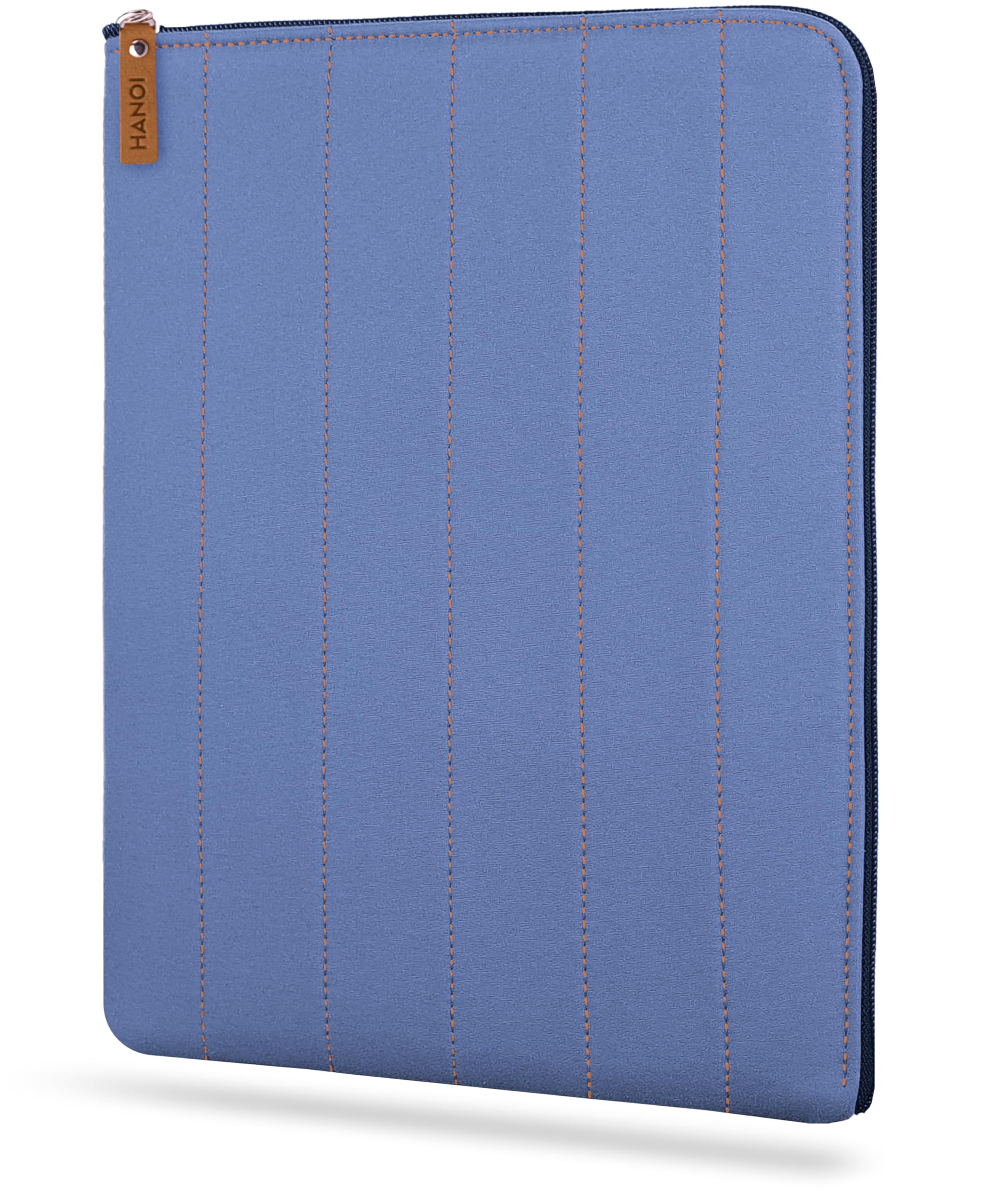 HANOI Collection® Lisboa™ Book Sleeve with Zipper, Book Protector, Book Pouch for paperbacks. Padded Book Cover for Hard Covers. Large Bookcase with Zipper, Hardcovers Protector (Medium Blue, Large)