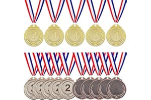 15 Pcs Winner Gold Silver Bronze Medals, Haploon Olympic Style Medal Award Medals Bulk, Metal Acheivment Medal for Kids Youth
