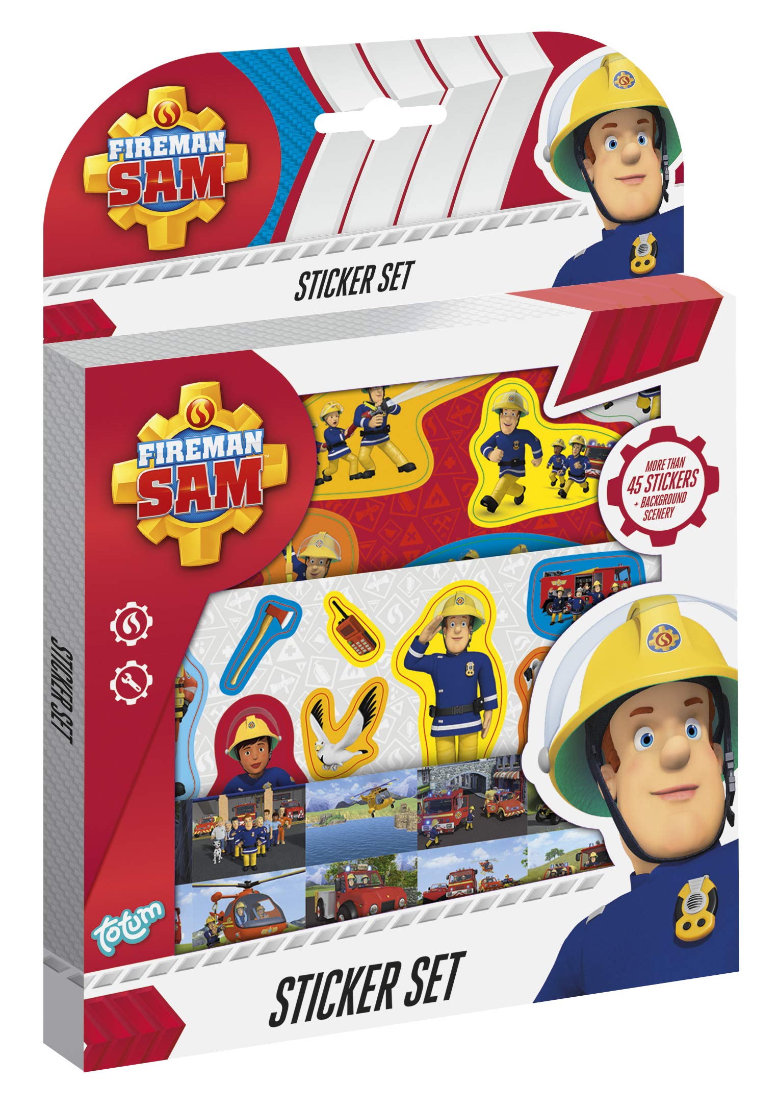 Creative Kit - Sam The Fireman - Stickerset - Set of Stickers Approximately 50 Pieces and 1 Scene Cardboard