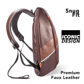 Buy Edk Oblix Faux Leather 15 6 Inch Laptop Day Bag Expandable Biker Backpack With Water Proof Rain Cover 25ltrs At Amazon In