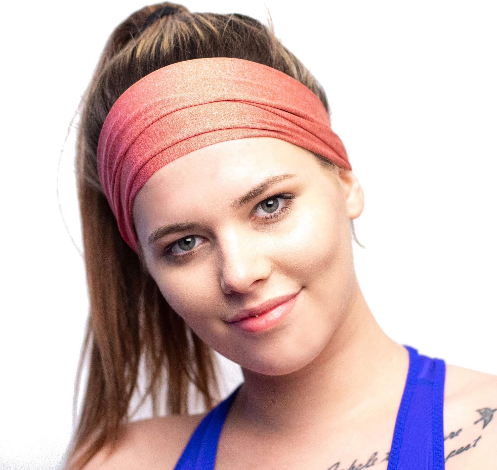 Red Dust Active Lightweight Sports Headband - Non Slip Moisture Wicking Sweatband - Ideal for Running, Biking and Athletic Workouts
