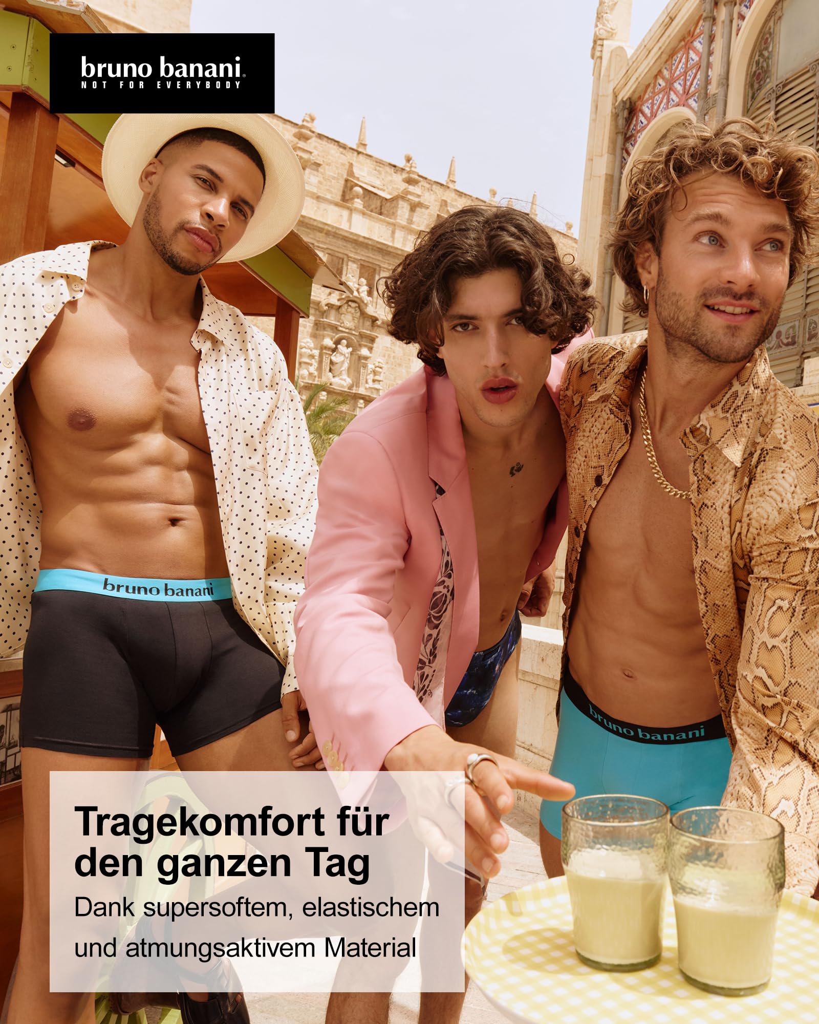 bruno banani Boxershorts Herren - 6er Set - Schwarz/Dunkel-/Hellgrau - S 6
