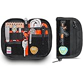 VIPERADE VE21 EDC Pouch Small Pocket Organizer with 9 Compartments, Pocket Tool Pouch with Patches Display Panel, Mini Organizer Bag for Men (Black)