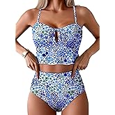 Pink Queen 2026 Popular Swimsuits for Women High Waisted Bikini Sets Two Piece Swimsuit Floral Prints Bathing Suits Beach