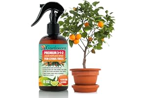Gardenera Proffesional Citrus Tree Spray Fertilizer Mist for Home Gardening | 3-1-2 Gentle Blend Mist for Healthy Leaves & Growth | Essential Nutrients for Citrus Tree - 8oz