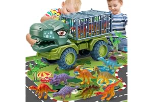 Niwoed Dinosaur Truck Toys for Kids 3-5, Tyrannosaurus Transport Vehicle Carrier Car Toys with 8 Dino Figures, Dinosaur Playset Toys for 3 4 5 6 7 8 9 10 Years Old Boys Girls Kids Birthday Gifts