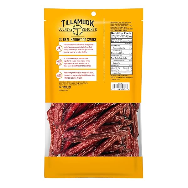TILLAMOOK COUNTRY SMOKER KETO FRIENDLY ZERO SUGAR SMOKED SAUSAGES, ORIGINAL, 10 OUNCE