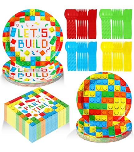 Gejoy 96 Pcs Building Block Birthday Party Supplies, Maldives