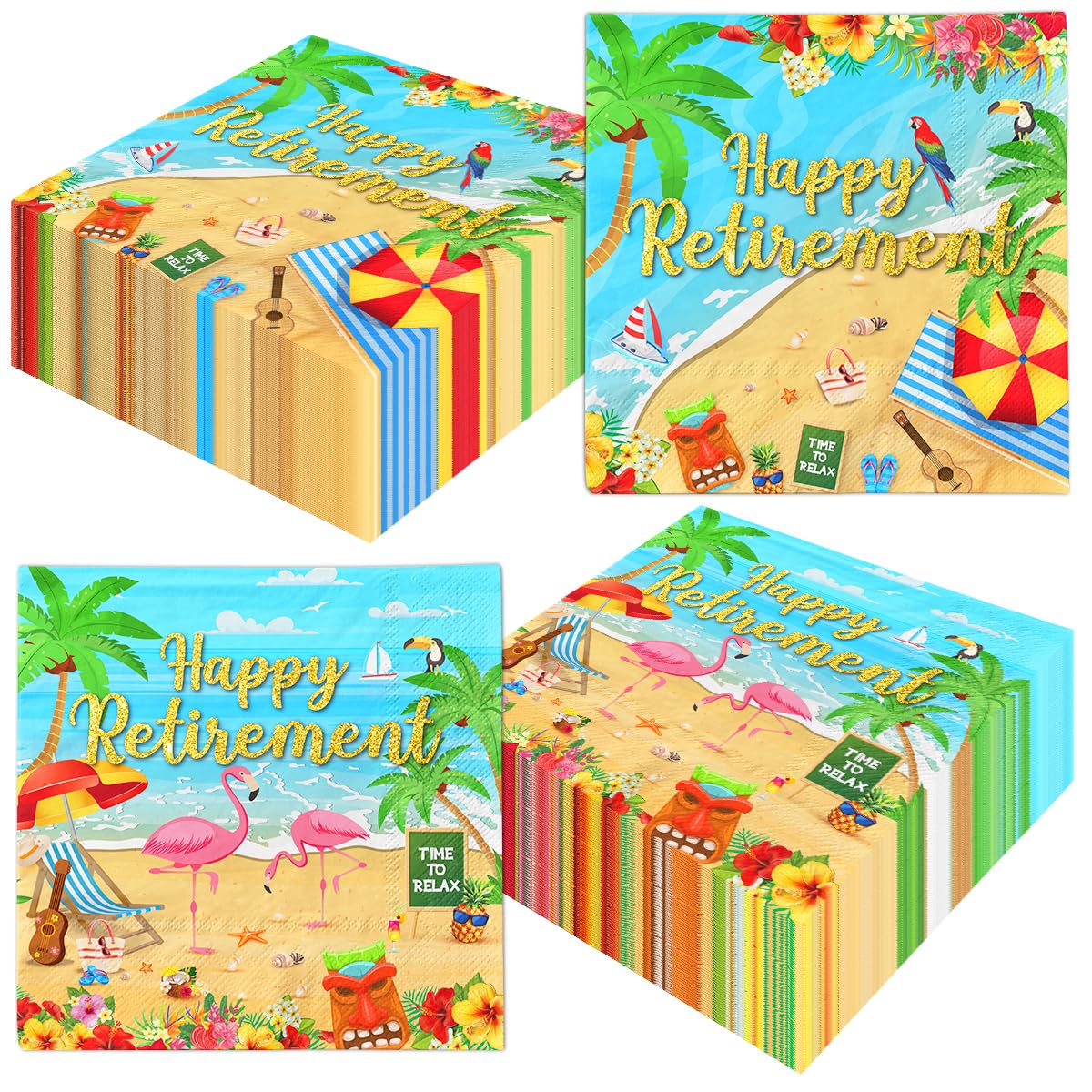 Photo 1 of * does not come with all 40*
Guzbewu Tropical Retirement Party Decorations,40pcs retirement Decorations Napkins,aloha Retirement Party Napkins for Summer Beach Retirement Party Decorations