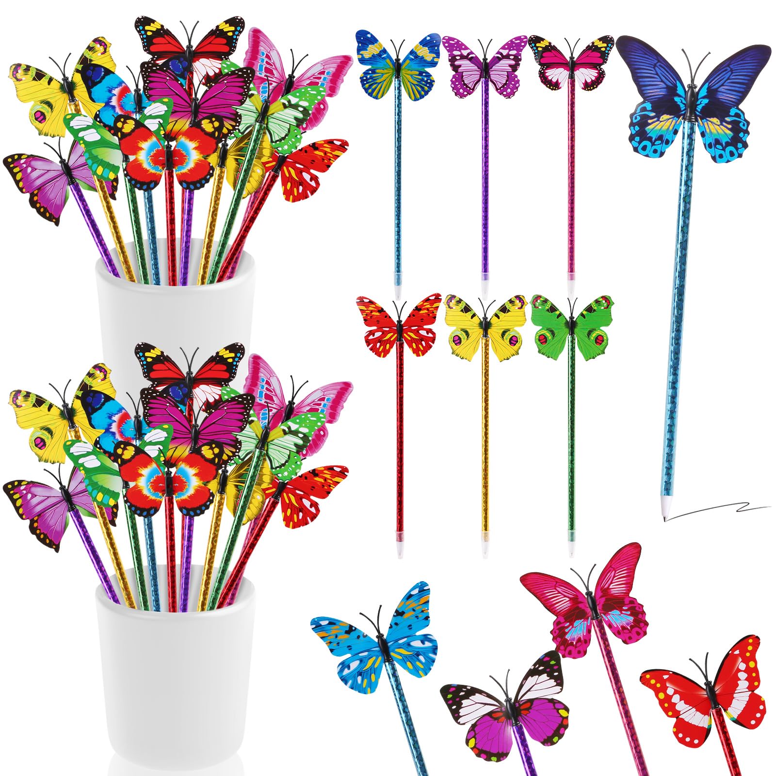 Photo 1 of SunAngel 36 PCS Butterfly Pens, Cute for Women Teacher, 0.5mm Black Ink Pens for Girls Party Favors, School Office Home Writing Supplies, Bedroom Decor,Wedding, Birthday.