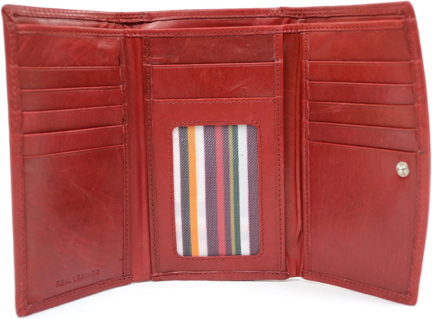 Ladies/Womens Leather TriFold Wallet, Multiple Pockets and