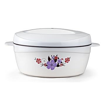 Cello Roti Plus Plastic Casserole with Lid, 1.5 Liters, White/Brown