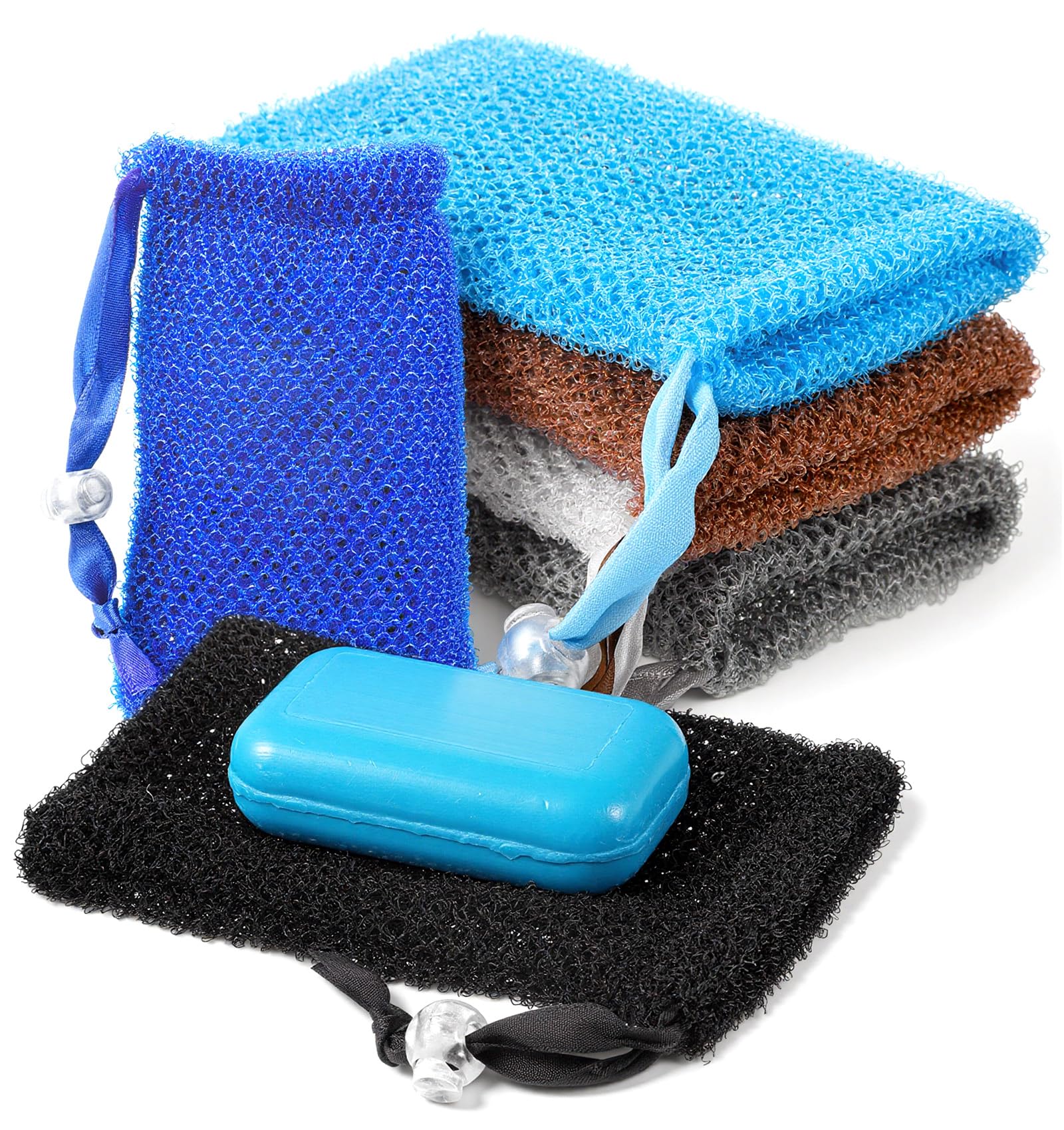 Photo 1 of 6-Pack Soap Net for Bar Soap, Mesh Soap Bag, Designed for Exfoliating and Foaming During Body and Facial Cleansing in the Bath or Shower(6 Colors, 5.5" X 3.5")
