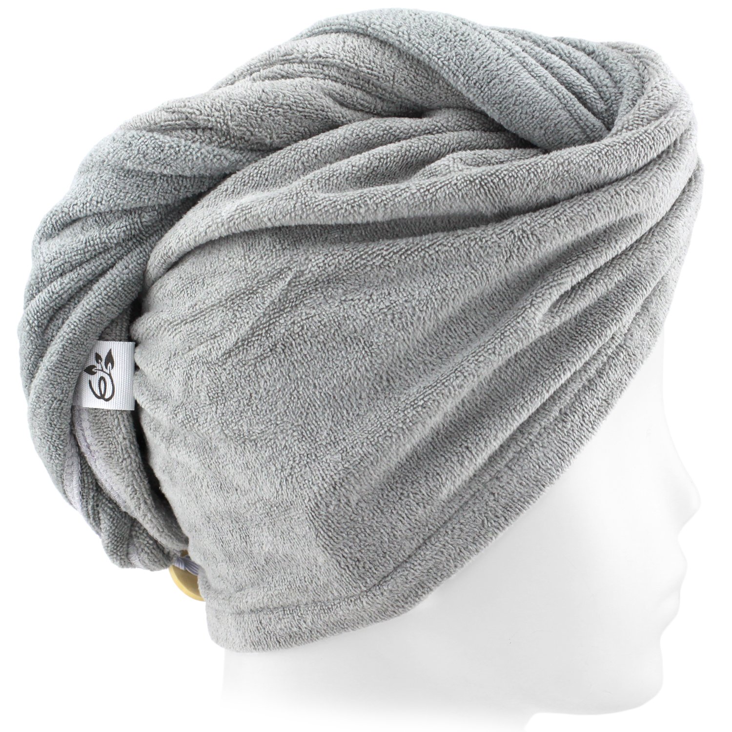 Evolatree Microfiber Hair Towel Wrap - Quick Magic Hair Dry Hat - Anti Frizz Products for Curly Hair Drying Towels - Neutral Gray : Beauty