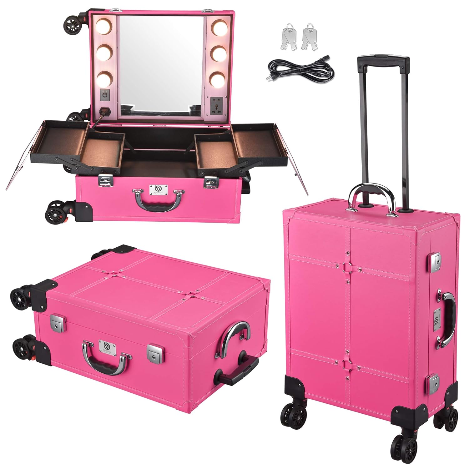 pink makeup train case