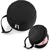 Yeyeplum 1 Pcs Travel Neck Pillow Bag Compact Travel Neck Carrying Case Bag for Airplane Train Journey Quick Release Clasp Attaches to Luggage Purse Backpack, Pillow Not Included (Black)