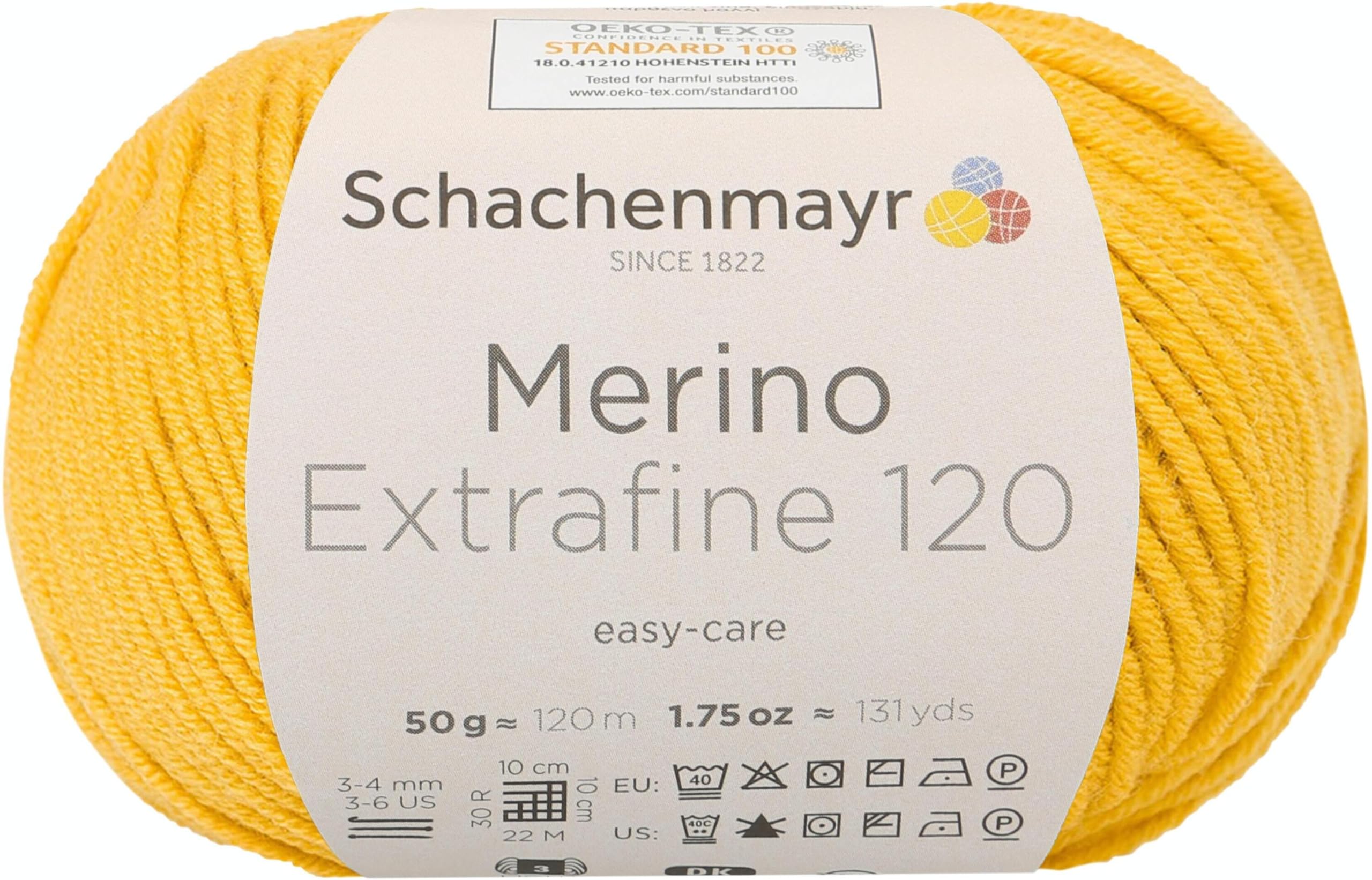 Schachenmayr 120 9807552 Extra-Fine Merino Wool Hand Knitting Yarn, wool, honey, 33 x 20 x 9 cm