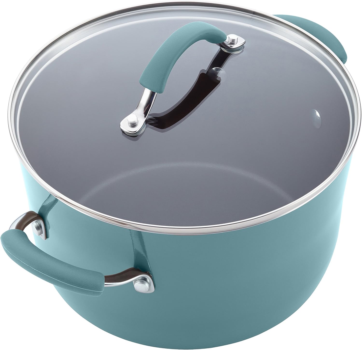 Rachael Ray Cucina Nonstick Cookware Pots and Pans Set, 12 Piece, Agave Blue: Kitchen & Dining