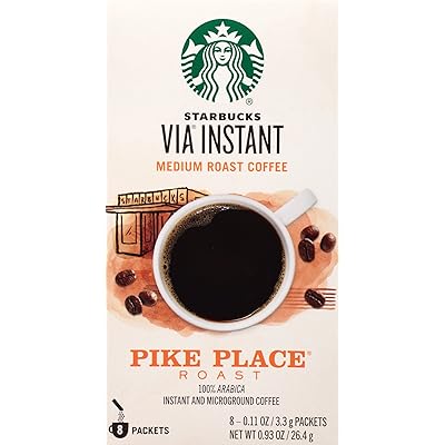 Starbucks VIA Instant Coffee, Pike Place Roast, 96 Count