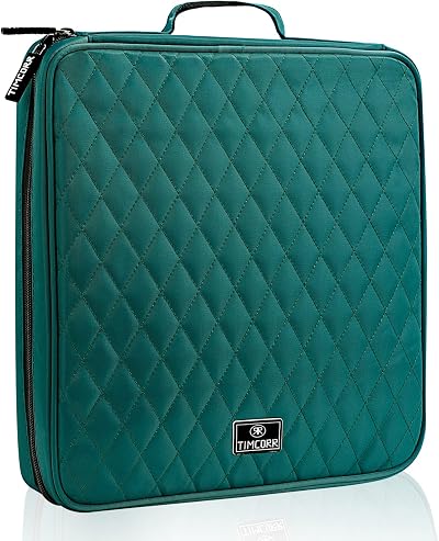 TIMCORR 160 Capacity CD DVD Case Organizer Portable Binder Green