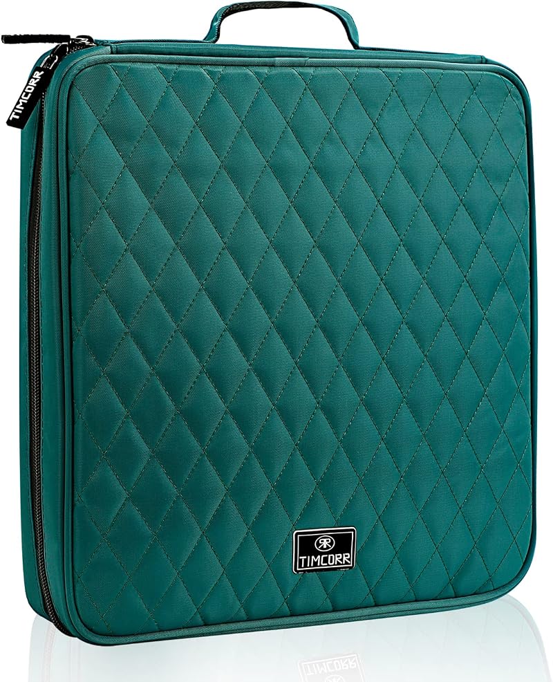 TIMCORR 160 Capacity CD DVD Case Organizer Portable Binder Green