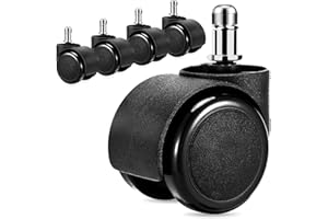 PZTAYOE 2 Inch Office Chair Casters Wheels Heavy Duty, 5 pcs Chair Wheel Replacement, Mute Rubber Rotating Desk Chair Wheels for All Floor, Smooth & Quiet Caster, Universal Standard Stem Size Fits 99%