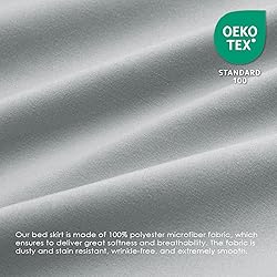 FreshCulture Queen Bed Skirt, Elastic Wrap Around