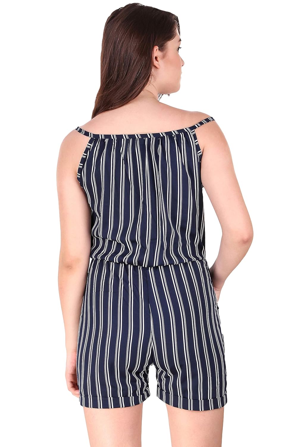 striped romper shorts