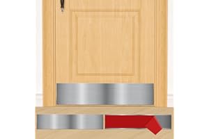 PROFASION 2 PCS 8 x 36 Door Kick Plate for Bottom of Door, Easy Self-Adhesive Durable Protection & Elegant Decor Kick Plates for Exterior Doors, Metal Stainless Steel Bright Silver