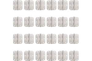 Zion 3 Inch Satin Nickel Round Door Hinges Silver Interior Door Hinges 3x3 Hinges Heavy Duty for Hollow Core Doors - 24 Pack