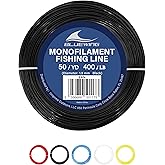 BLUEWING 50/100yd Outrigger Line Rigging Kit Mono with 20pcs/40pcs Aluminum Sleeve Crimps and 1.9mm 400LB Test Monofilament Fishing