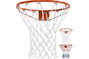 IHANDIY Basketball Net Heavy Duty Outdoor - 7.16 Oz, 12 Loops All-Weather Anti-Whip Professional Heavy Duty Basketball Nets Replacement, Suitable for Basketball Hoop Outdoor/Pool Basketball Hoop