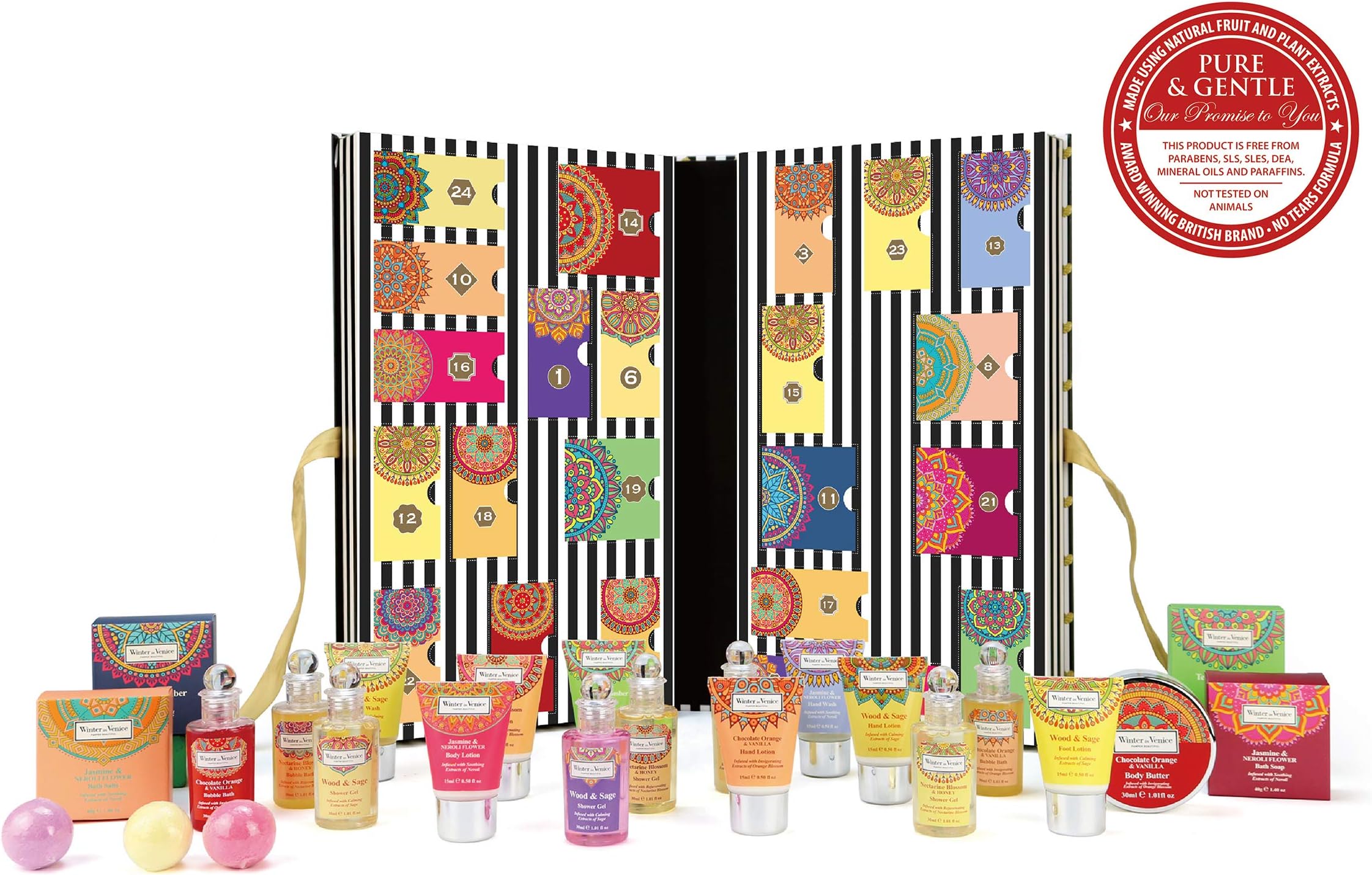 Winter in Venice - Striped Advent Calendar Bath & Body Collection