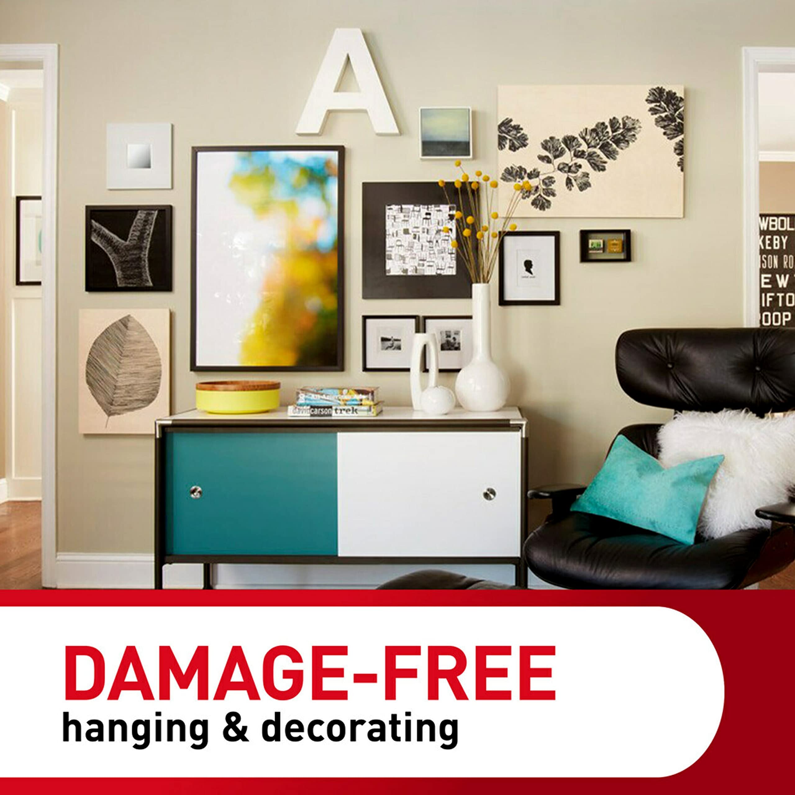 Command Universal Frame Hangers, Damage Free Hanging Picture Hangers, No Tools Frame Hanger for Living Spaces, 3 Metal Picture Frame Hangers and 8 Large Command Strips