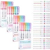 Qiuruoo 24 Pcs Magic Border Pen, Different Line Stamp Markers Border Pens, Scrapbook Supplies for Drawing Note Taking, Journaling Handwriting, Tip Roll Drawing Decorative Lines