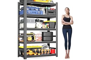 KILISTEELS 47" W Garage Shelving 3800Lbs Storage Shelves Heavy Duty 5 Tier Adjustable Metal Shelving Unit Garage Shelves for Basement, Warehouse, Commercial 47" W X 78" H X 18" D, Black