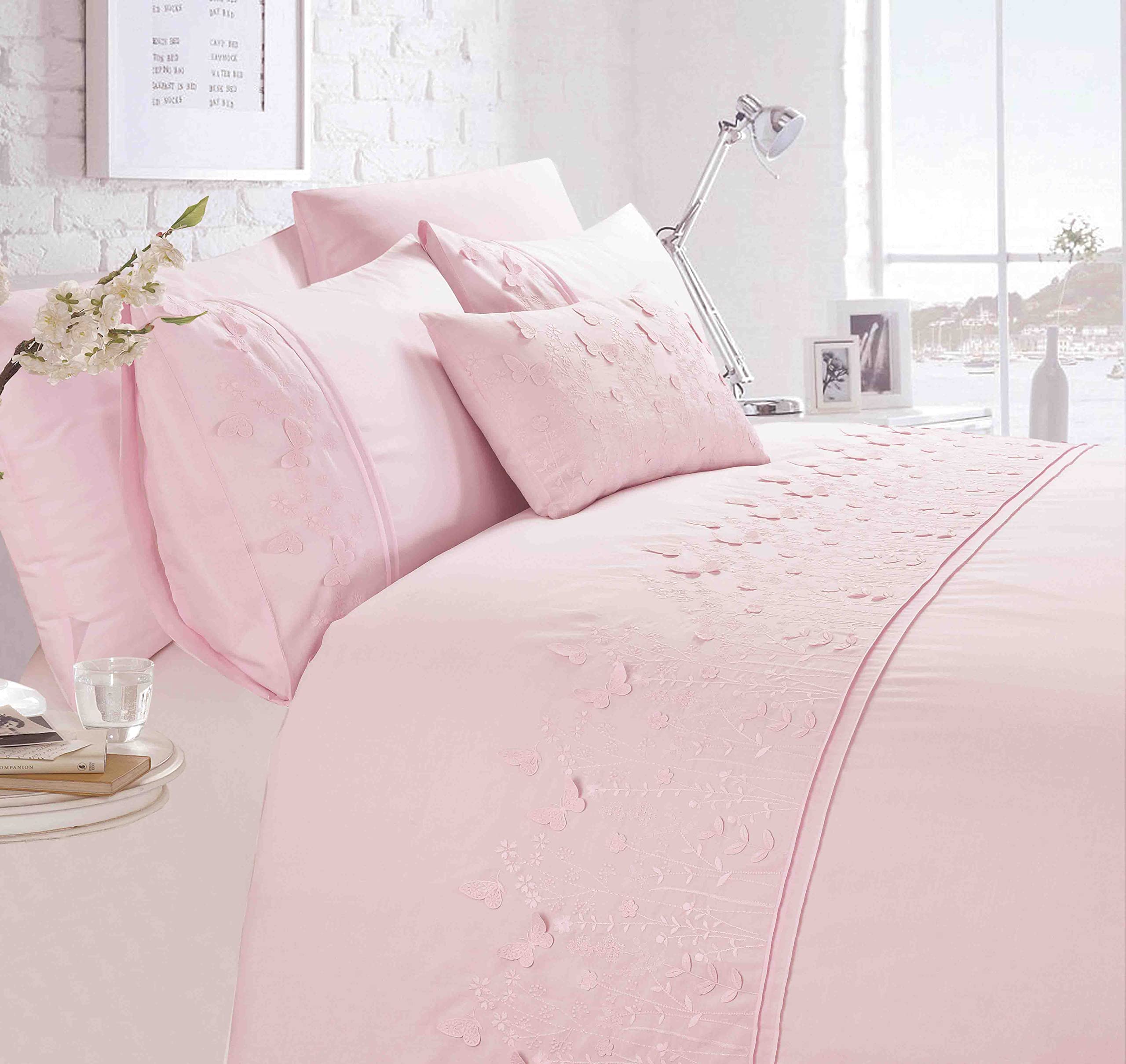 Rapport Home Furnishings Rapport Home Papillon Butterfly Single Duvet Cover Set, Pink