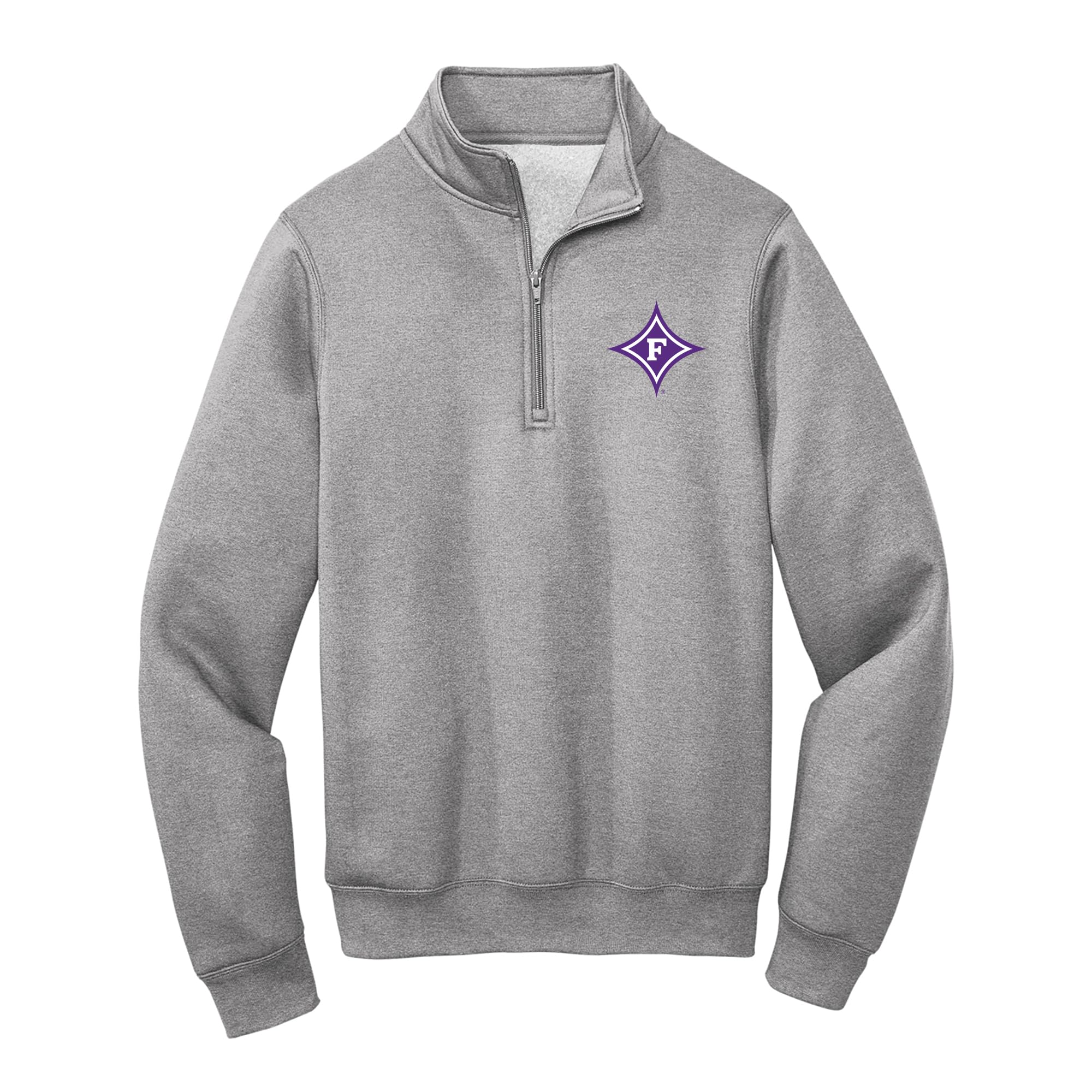 UGP Campus Apparel AQ07 - Furman Paladins Primary Logo Left Chest 1/4 Zip Sweatshirt - Medium - Athletic Heather Image