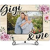 Qoamp Gigi and Me Picture Photo Frame, Gigi Gifts for Grandma from Grandkids, Thank You Birthday Christmas Gifts for Women Grandma Friends, MDF Wood Picture Frame for 4 x 6 Photo, Tabletop-A07