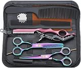 Purple Dragon 5.5 Inch Titanium Hairdressing Scissors Set Multi Colour